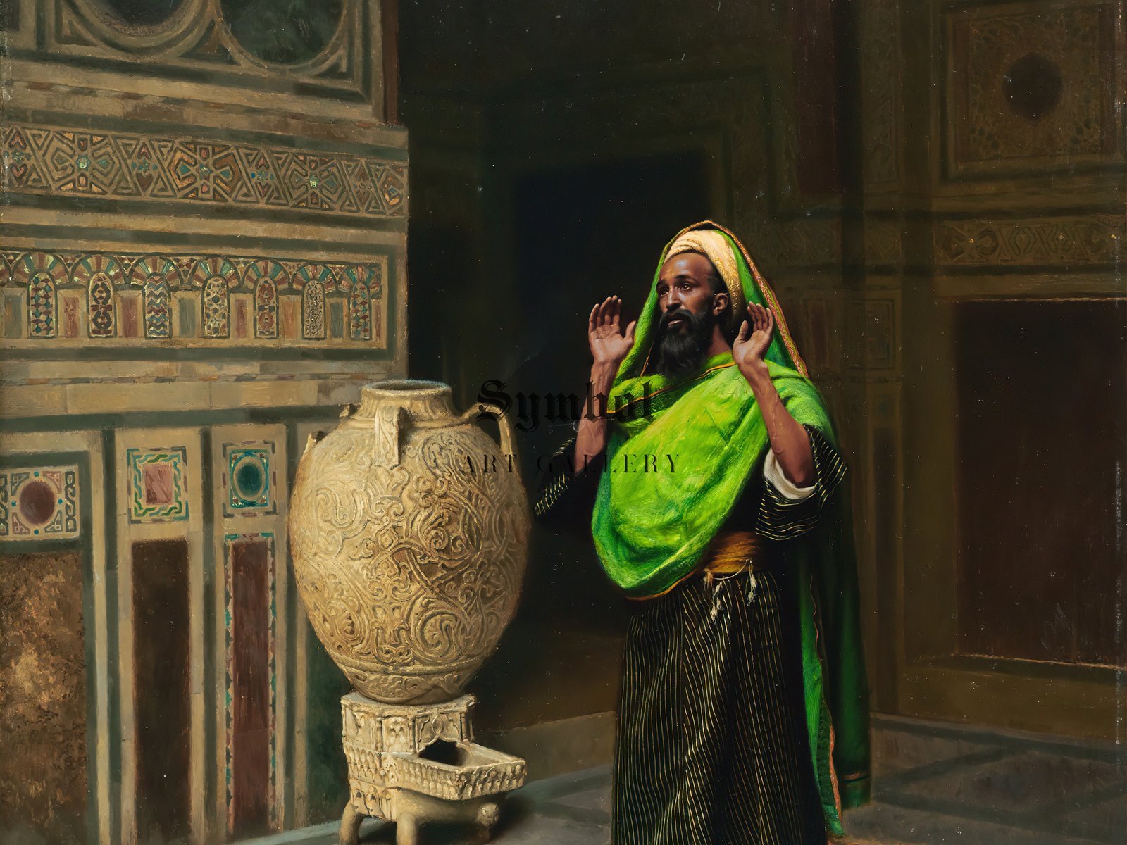 The Morning Prayer by Ludwig Deutsch, 1906, Orientalism and Exoticism, fine art print