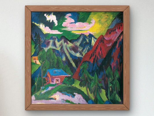 The Mountains of Klosters by Ernst Ludwig Kirchner, 1923, Expressionism and Fauvism, fine art print