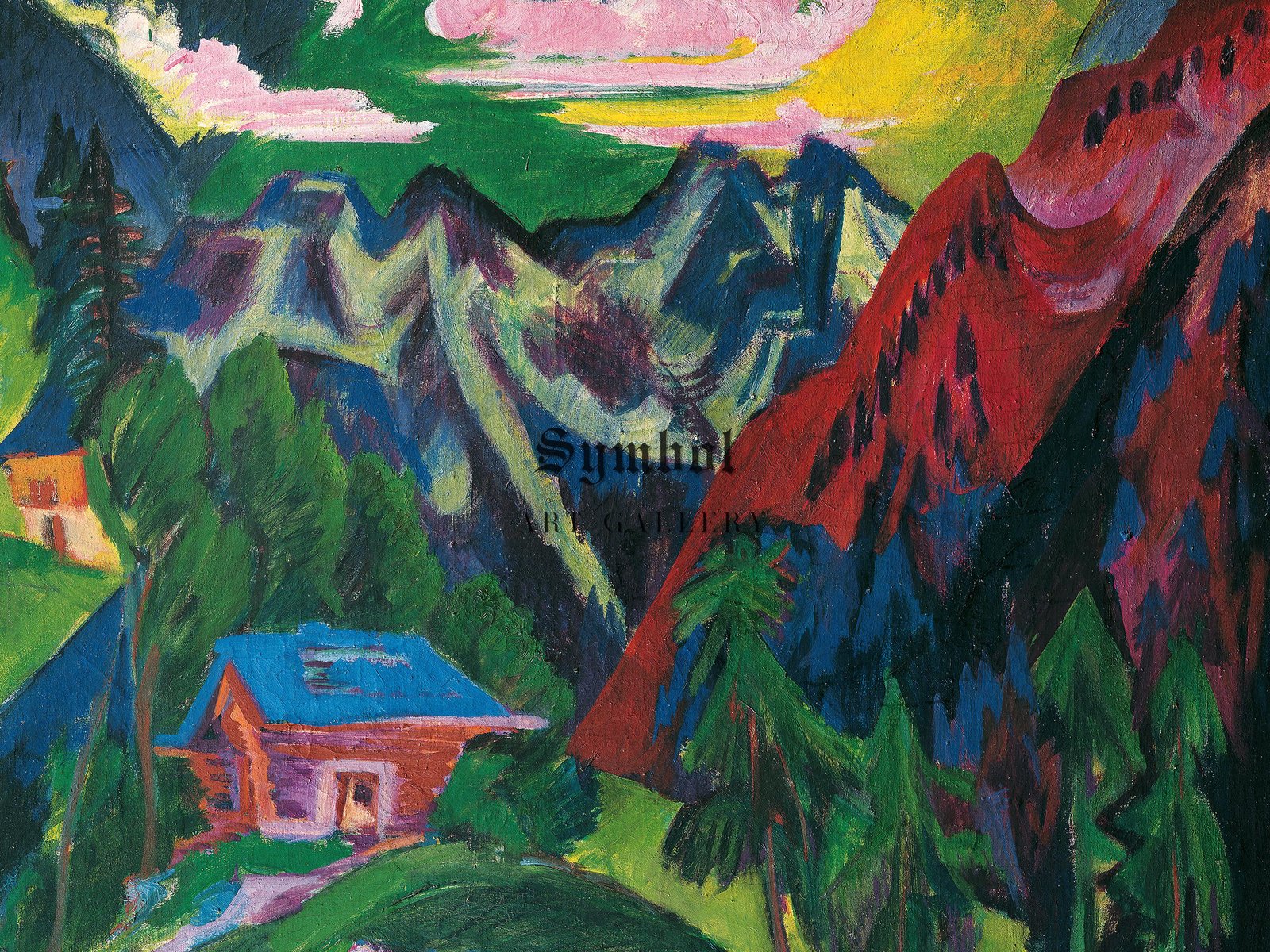 The Mountains of Klosters by Ernst Ludwig Kirchner, 1923, Expressionism and Fauvism, fine art print