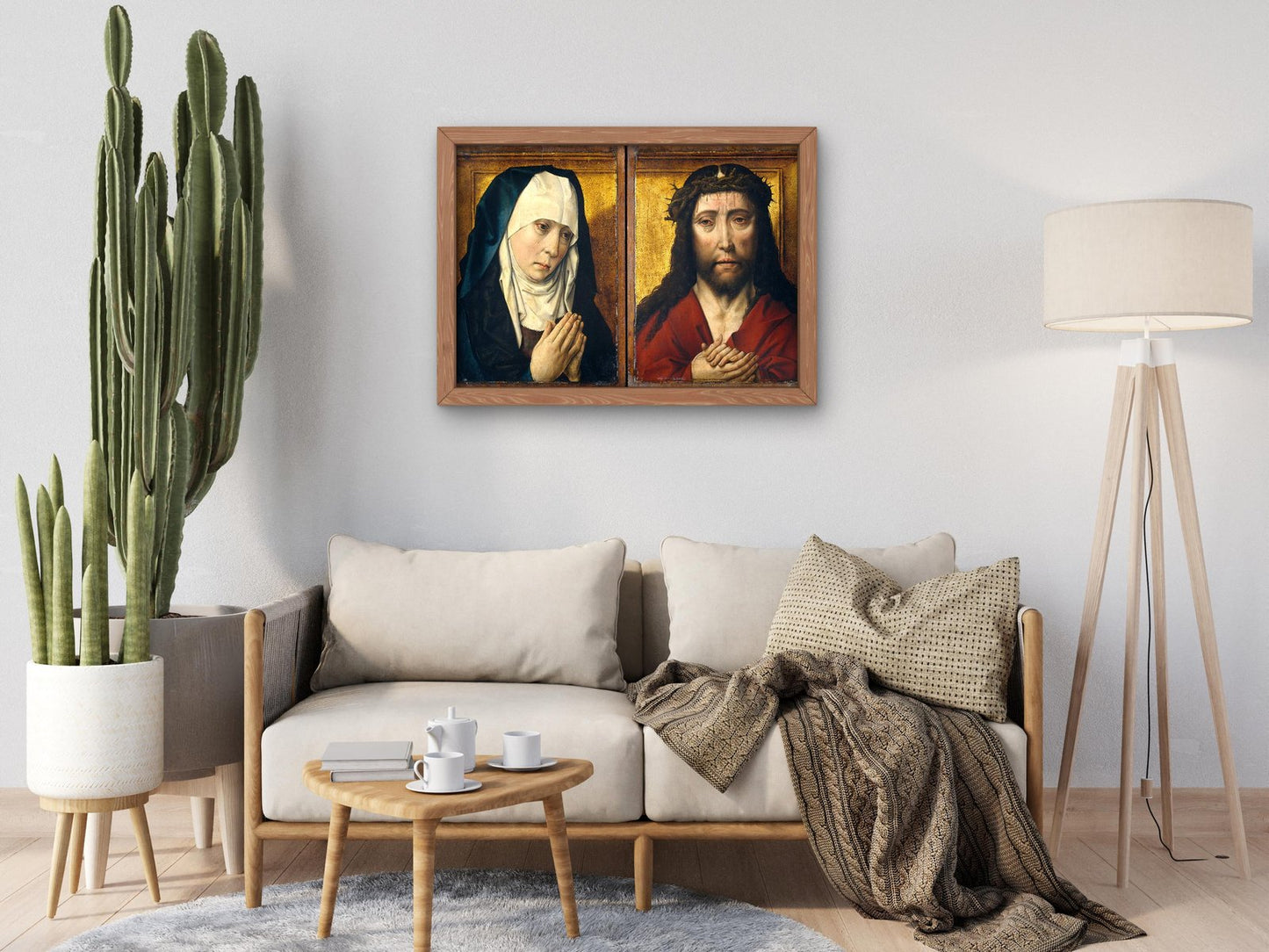 Mourning Virgin and Christ Crowned with Thorns Diptych by Dieric Bouts, 1480, Renaissance, fine art print