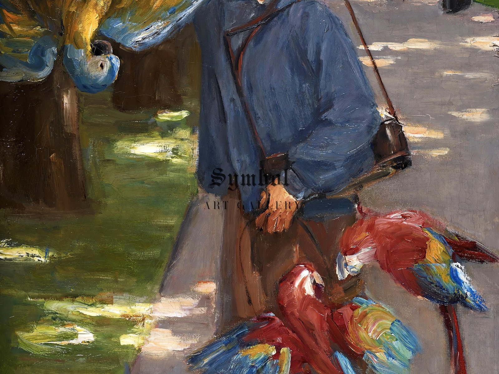 The Parrot Man by Max Liebermann, 1902, Impressionism, fine art print