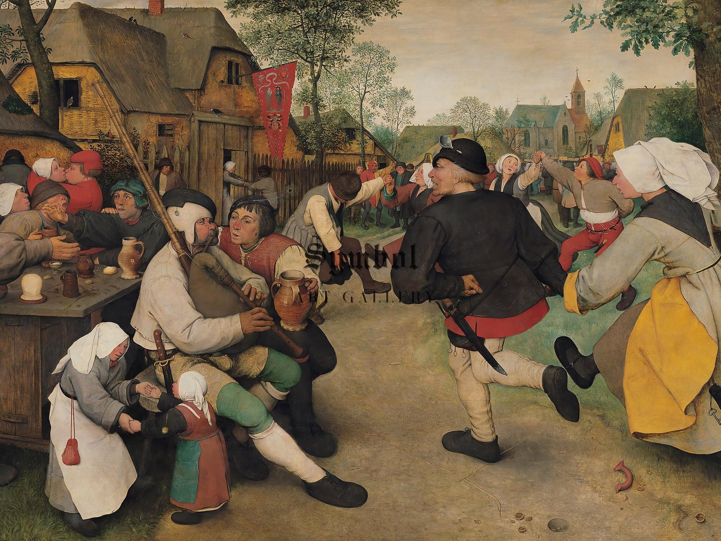 The Peasant Dance by Pieter Bruegel the Elder, 1568, Renaissance, fine art print