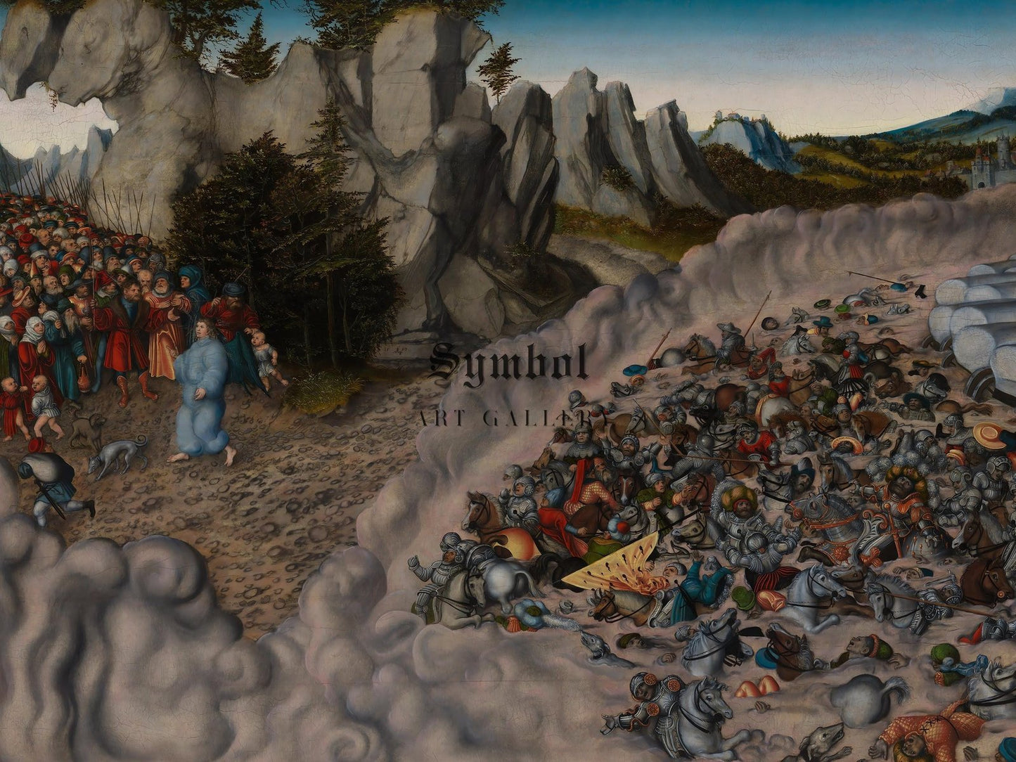 The Pharaoh's Hosts Engulfed in the Red Sea by Lucas Cranach the Elder, 1530, Renaissance, fine art print