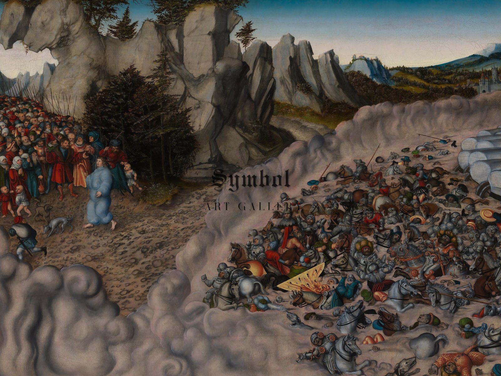 The Pharaoh's Hosts Engulfed in the Red Sea by Lucas Cranach the Elder, 1530, Renaissance, fine art print