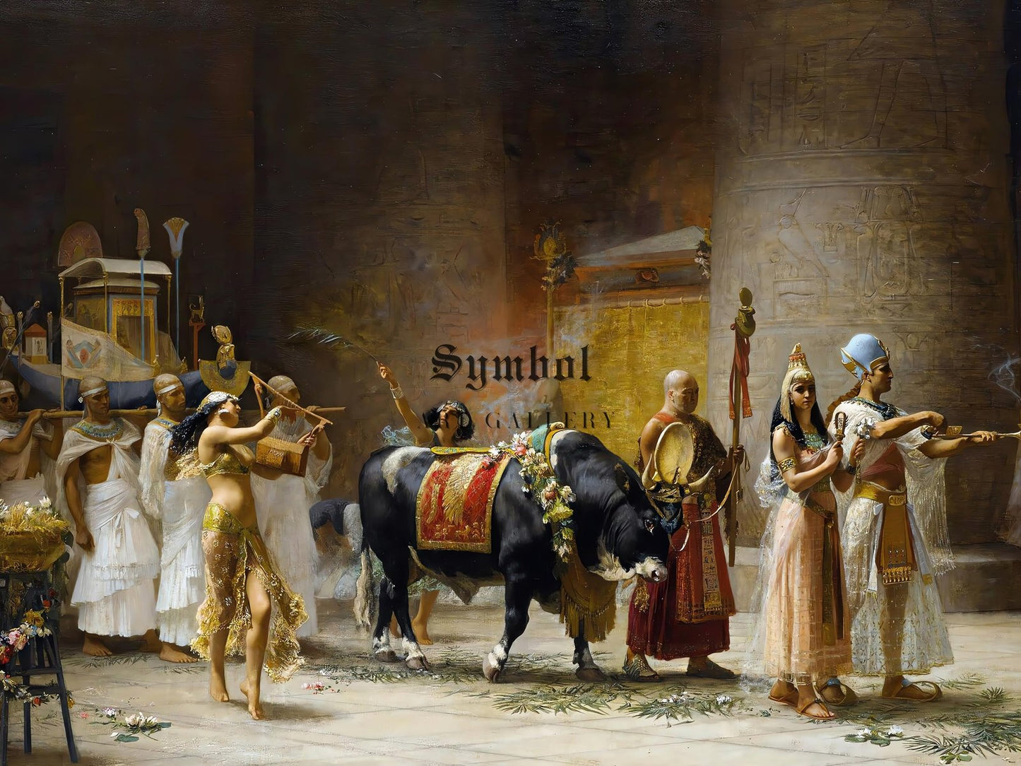 The Procession of the Bull Apis by Frederick Arthur Bridgman, 1879, Orientalism and Exoticism, fine art print