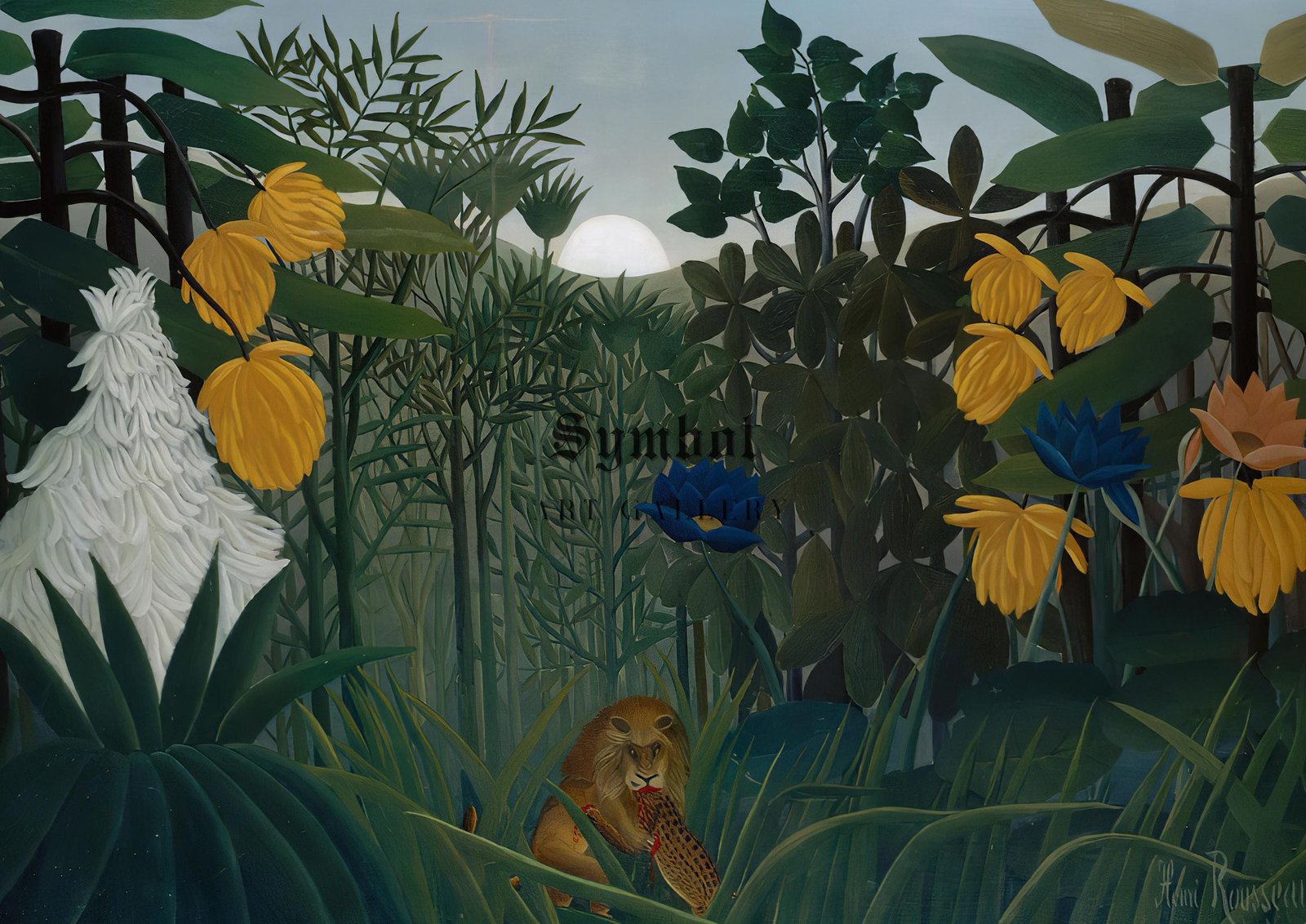 The Repast of the Lion by Henri Rousseau, 1907, Post-Impressionism, fine art print