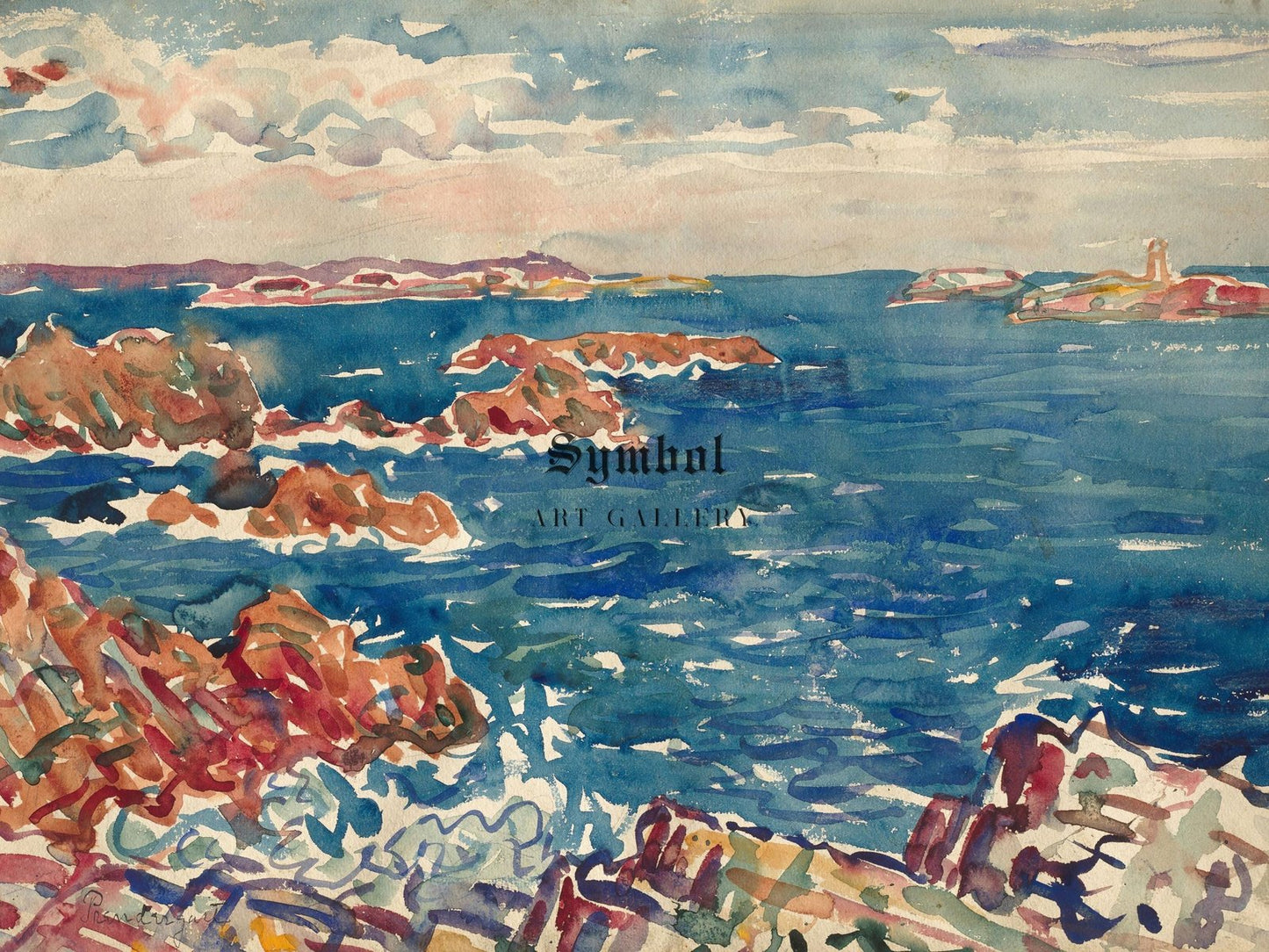 The Rocky Seashore by Maurice Prendergast, 1907, Post-Impressionism, fine art print