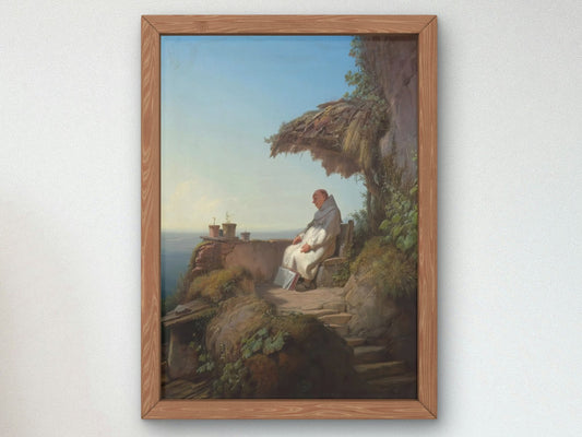 The Sleeping Hermit by Carl Spitzweg, 1845, Romanticism and Classical Landscapes, fine art print