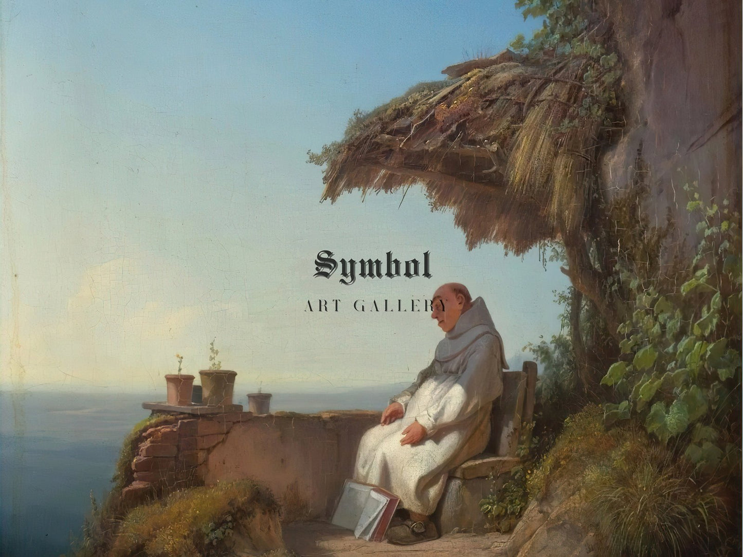 The Sleeping Hermit by Carl Spitzweg, 1845, Romanticism and Classical Landscapes, fine art print