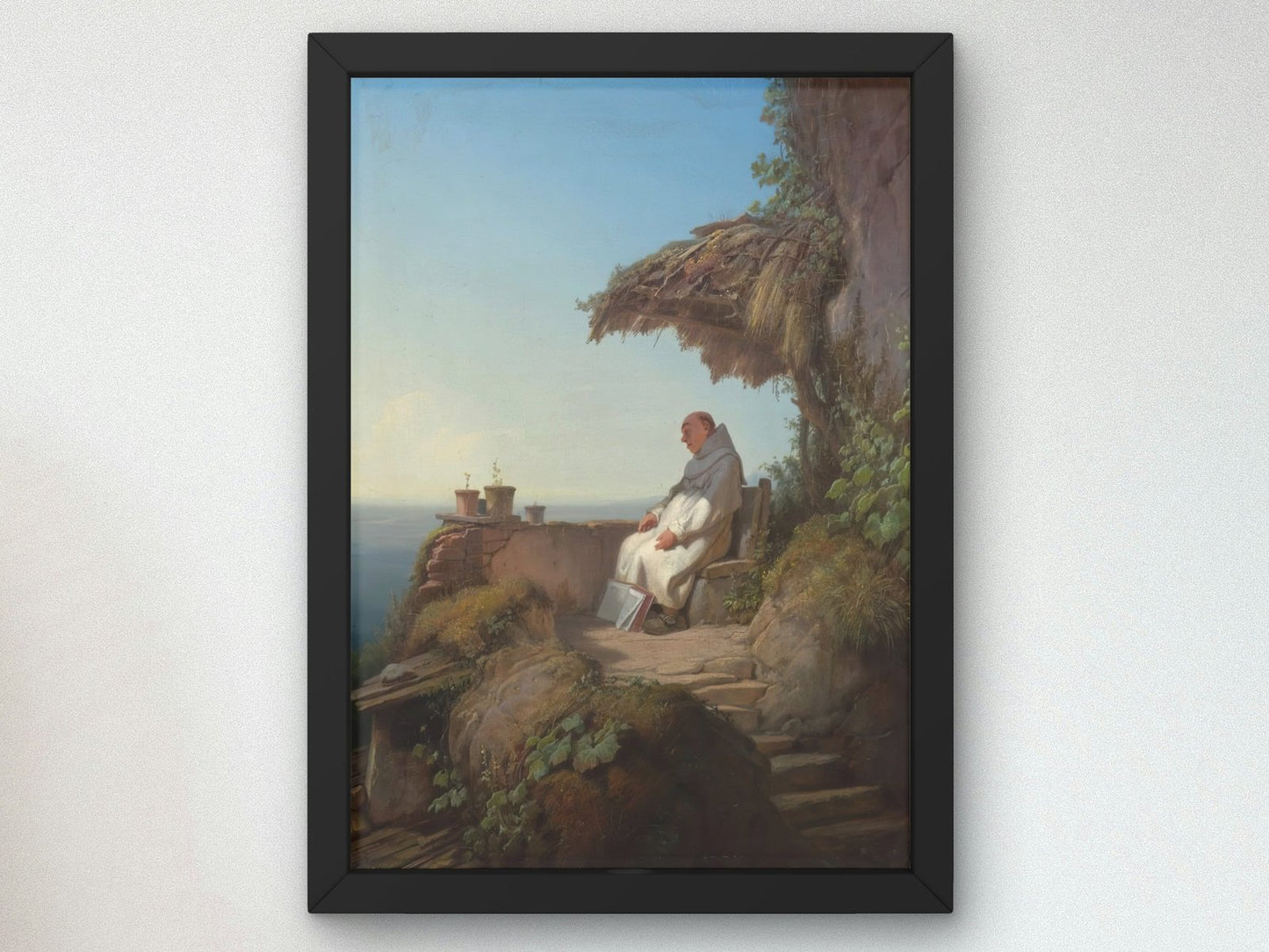 The Sleeping Hermit by Carl Spitzweg, 1845, Romanticism and Classical Landscapes, fine art print