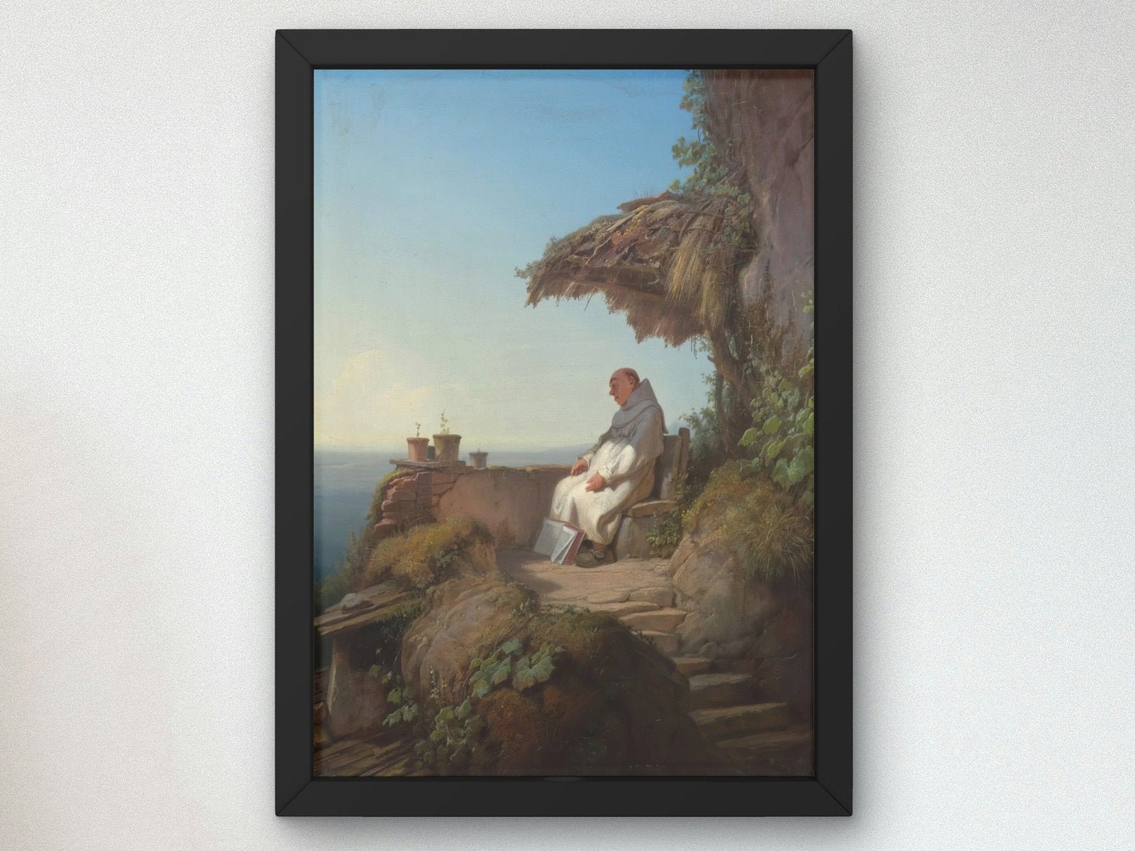 The Sleeping Hermit by Carl Spitzweg, 1845, Romanticism and Classical Landscapes, fine art print