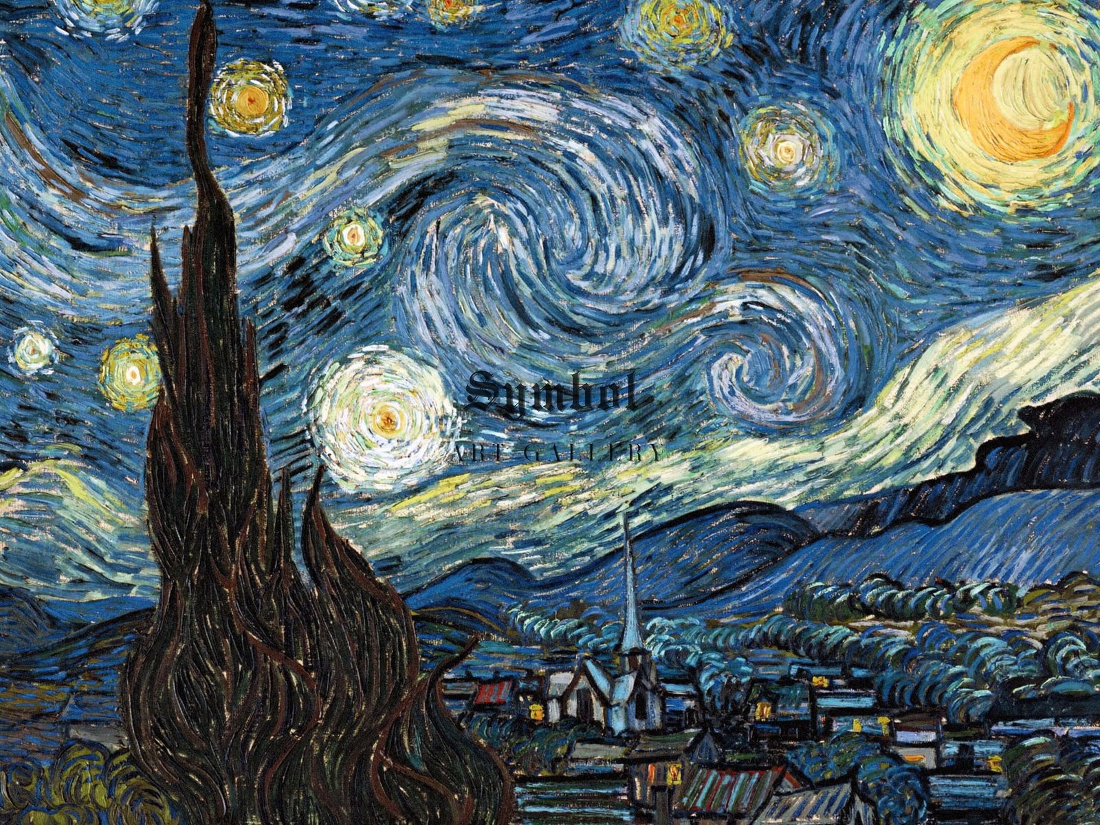 The Starry Night by Vincent van Gogh, 1889, Post-Impressionism, fine art print