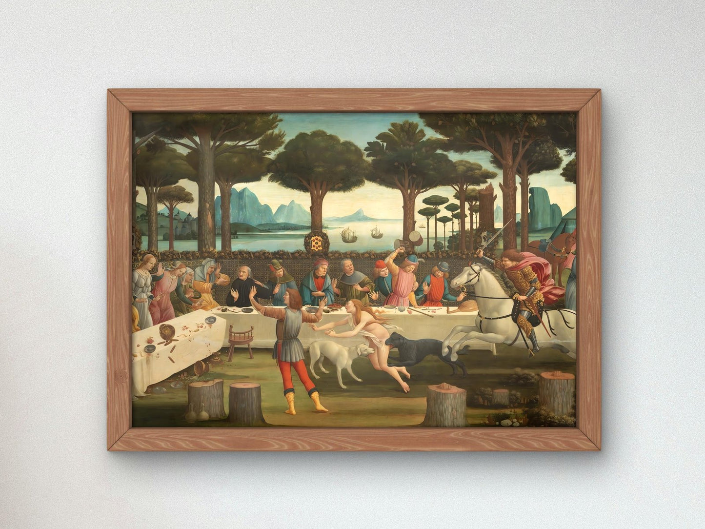 The Story of Nastagio degli Onesti by Sandro Botticelli, 1483, Renaissance, fine art print