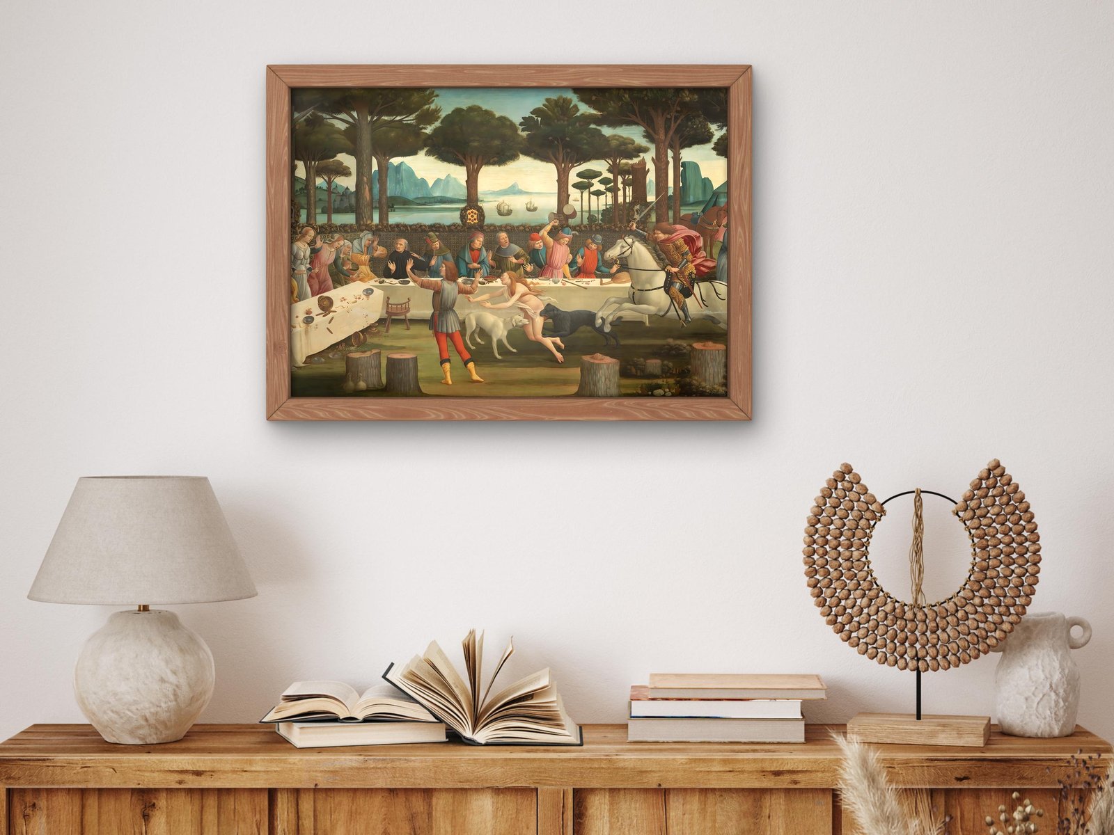 The Story of Nastagio degli Onesti by Sandro Botticelli, 1483, Renaissance, fine art print
