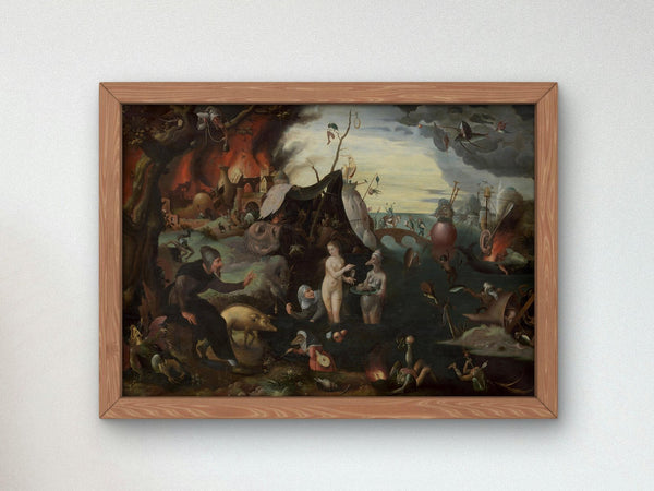 The Temptation of Saint Anthony by Pieter Huys 1560, Museum Quality Oil Painting print, Classical Art, home decor, Housewarming gift Poster