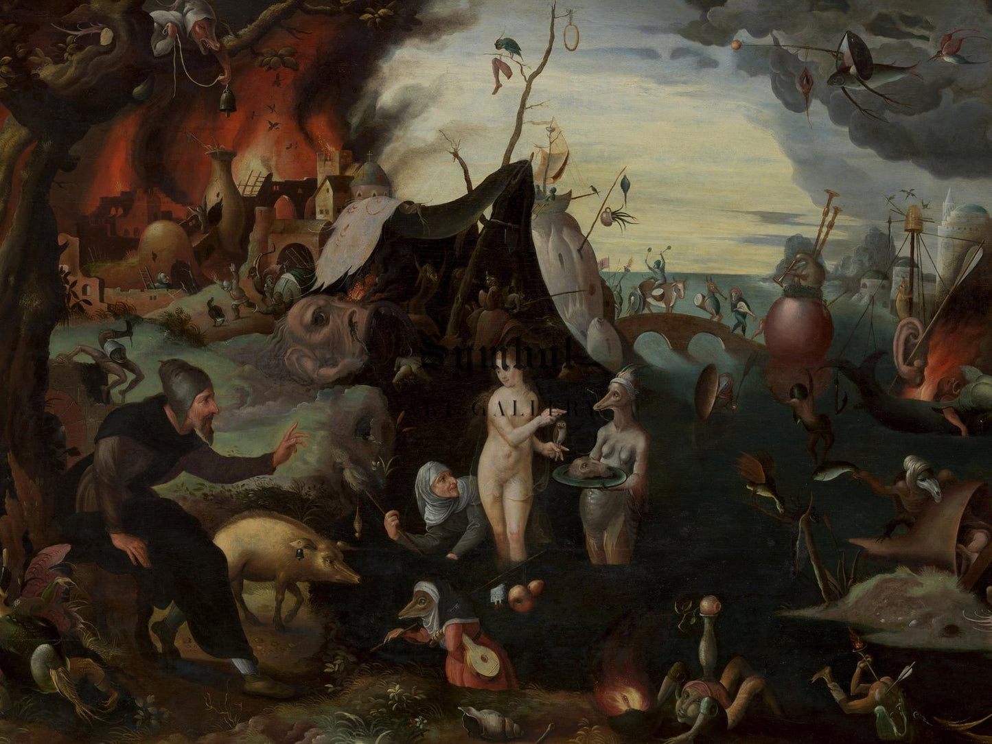 The Temptation of Saint Anthony by Pieter Huys, 1560, Baroque and Chiaroscuro, fine art print
