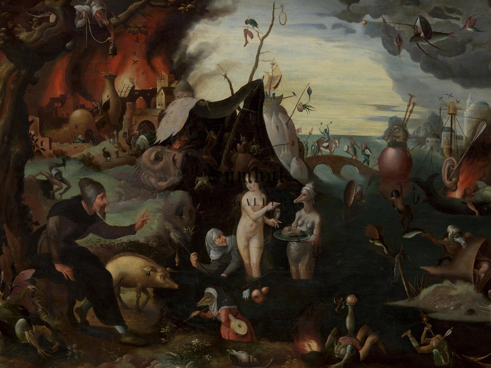 The Temptation of Saint Anthony by Pieter Huys, 1560, Baroque and Chiaroscuro, fine art print