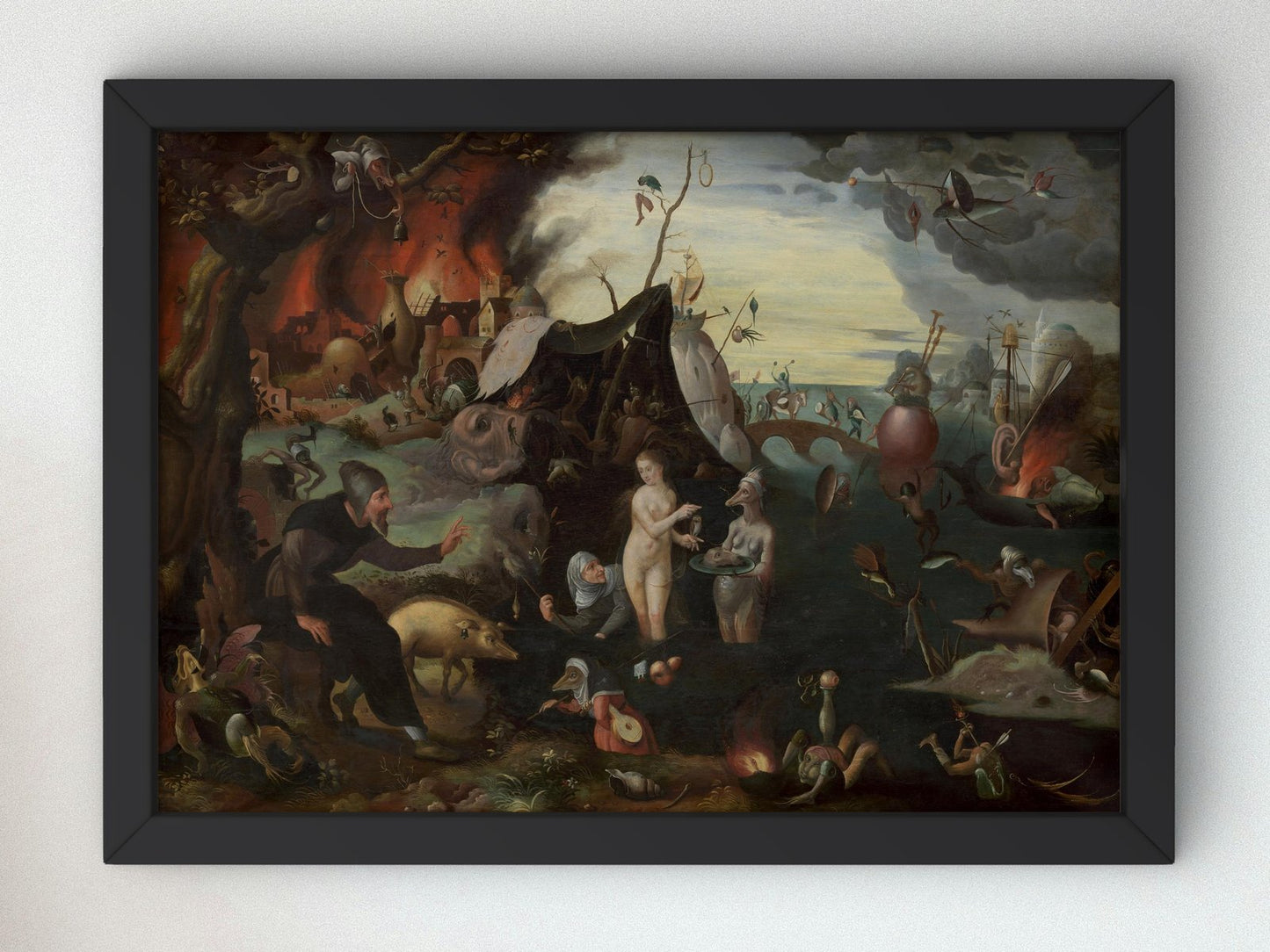 The Temptation of Saint Anthony by Pieter Huys, 1560, Baroque and Chiaroscuro, fine art print