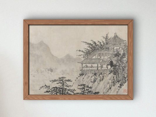 The Thousand Acres of Clouds by Shen Zhou, 1490, Classic Drawings and Etchings, fine art print