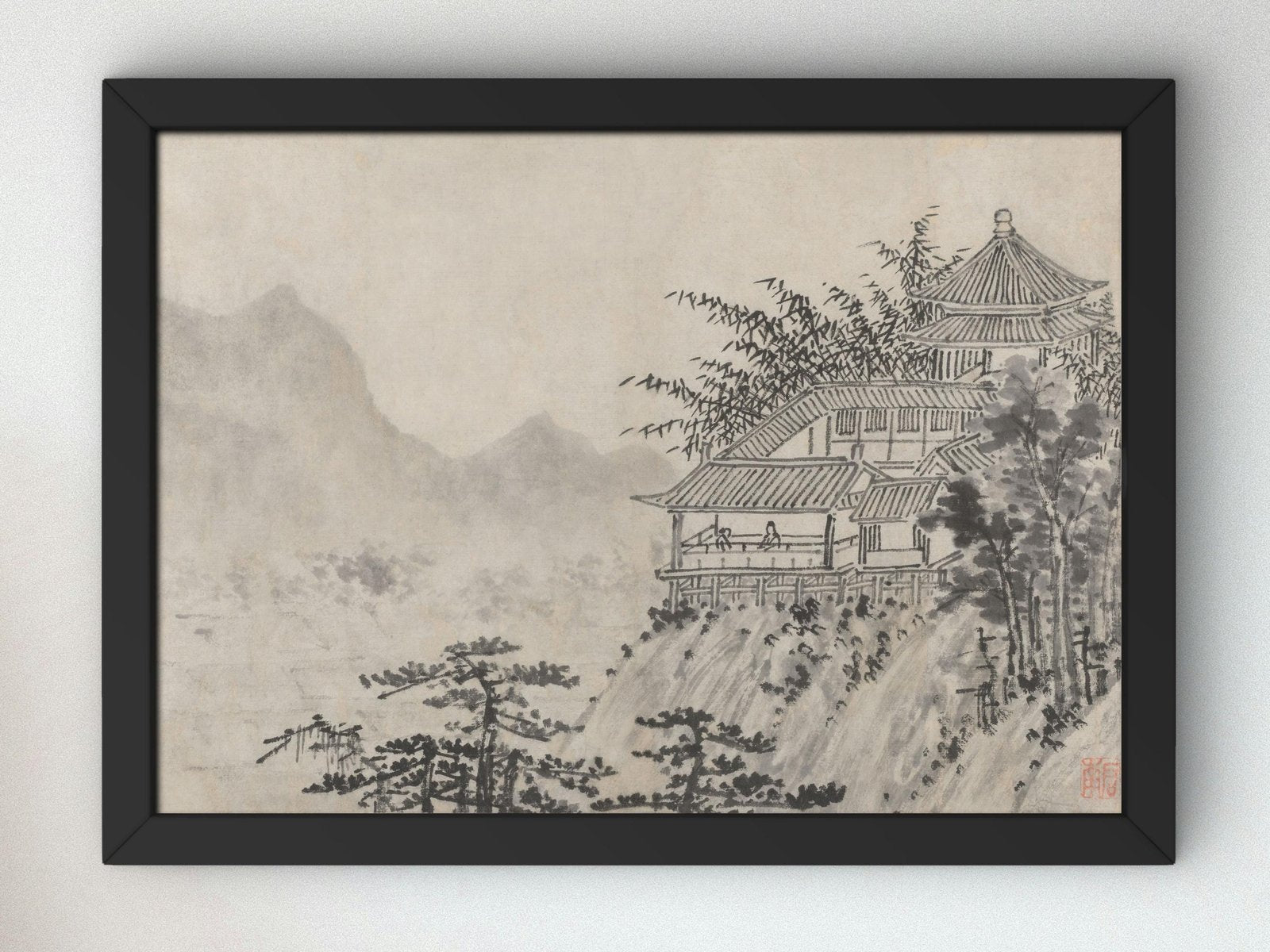 The Thousand Acres of Clouds by Shen Zhou, 1490, Classic Drawings and Etchings, fine art print