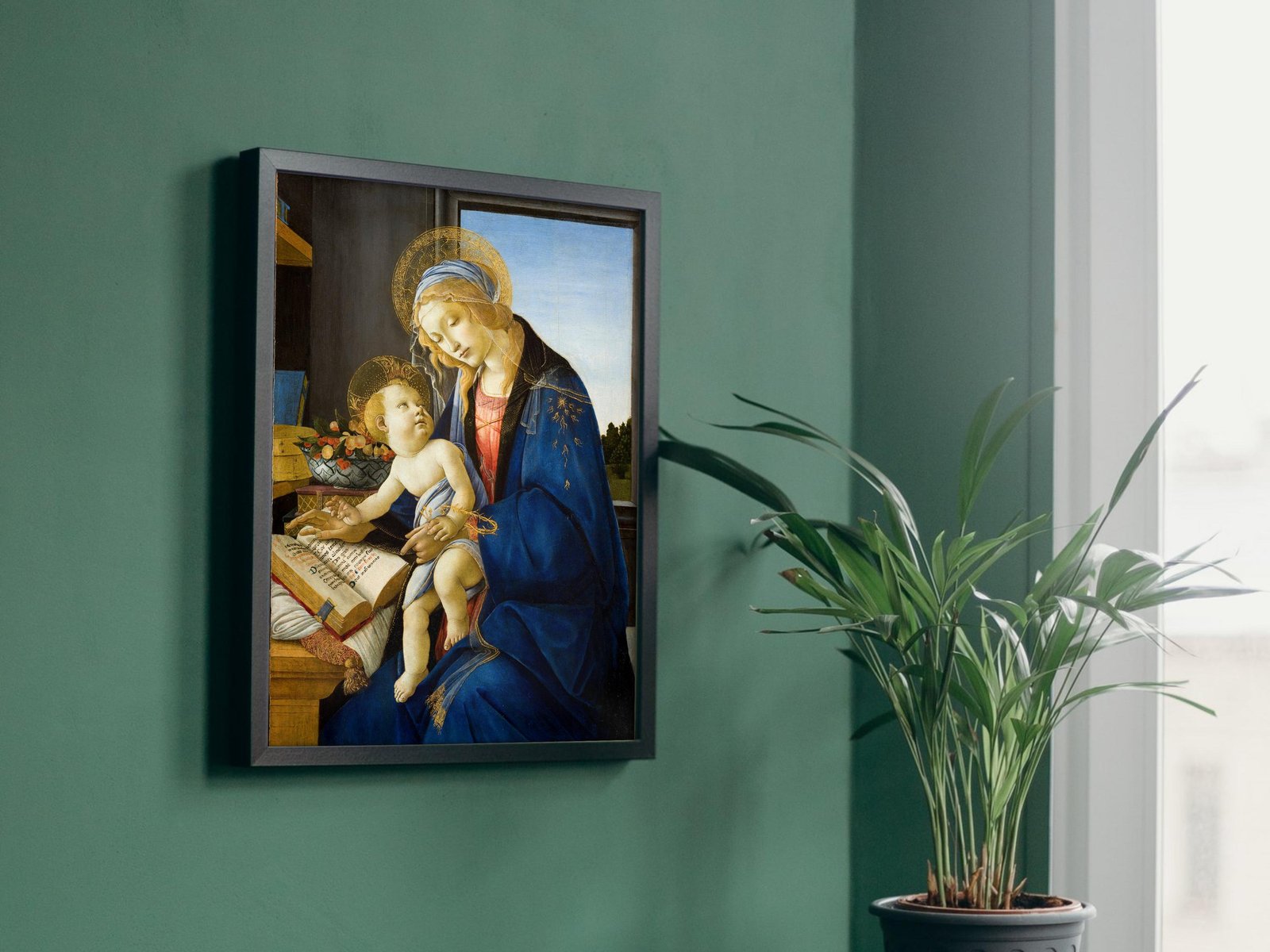 The Madonna of the Book by Sandro Botticelli, 1480, Renaissance, fine art print