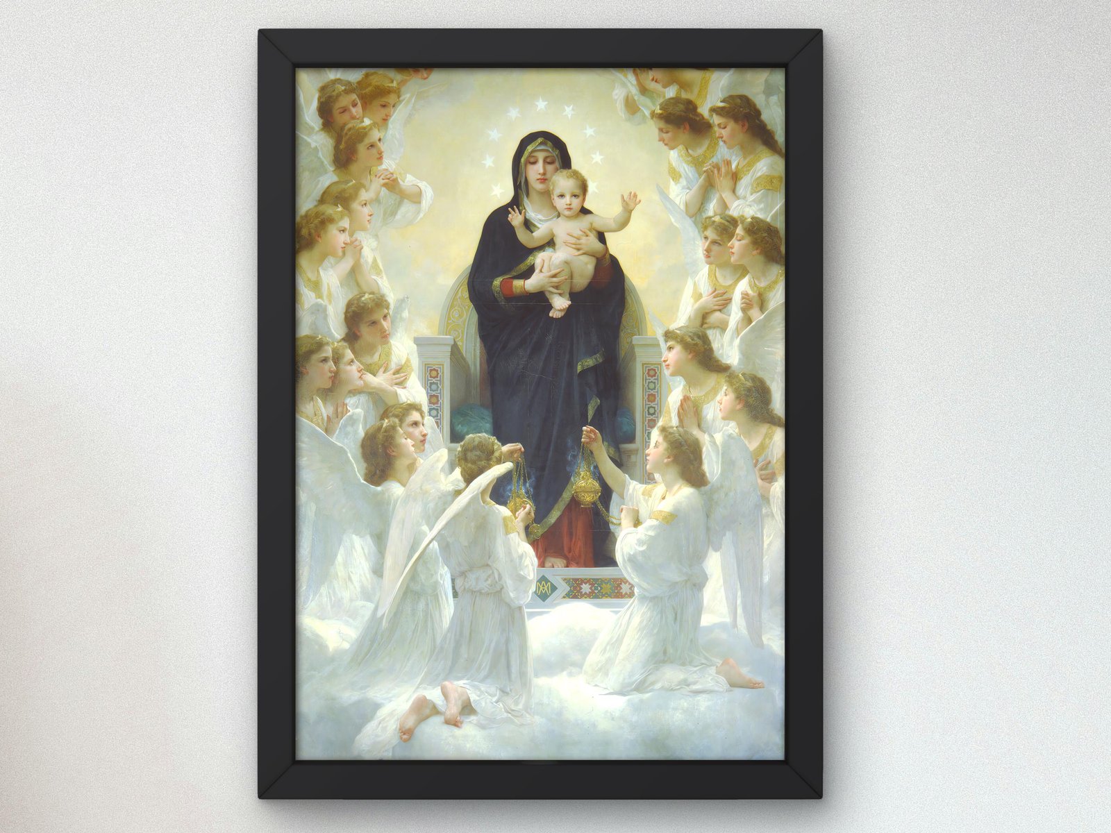The Virgin with Angels by William Bouguereau, 1900, Rococo and Neoclassicism, fine art print