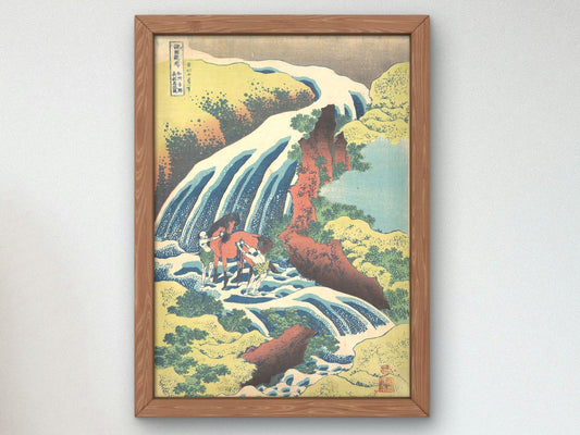 Waterfall in Yamato Province by Hokusai, 1832, Japanese Woodblock Prints, fine art print