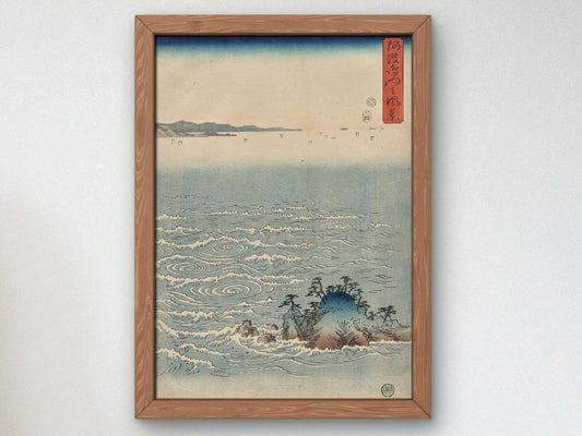 The Whirlpools of Awa by Utagawa Hiroshige, 1857, Japanese Woodblock Prints, fine art print