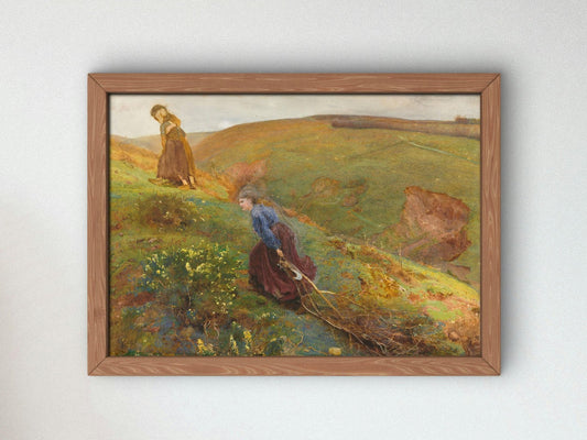 The Wood Gatherers by John William North, 1869, Pre-Raphaelites and Symbolism, fine art print