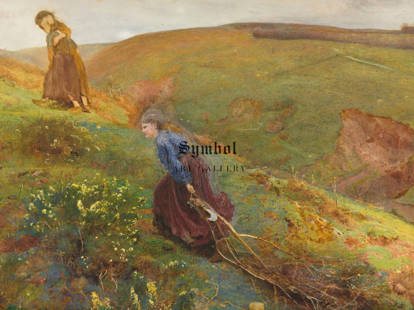 The Wood Gatherers by John William North, 1869, Pre-Raphaelites and Symbolism, fine art print