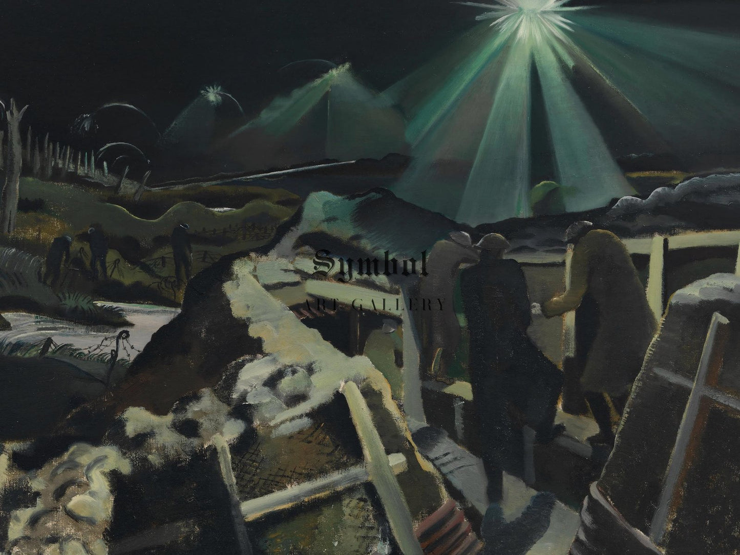 The Ypres Salient at Night by Paul Nash, 1918, Expressionism, fine art print