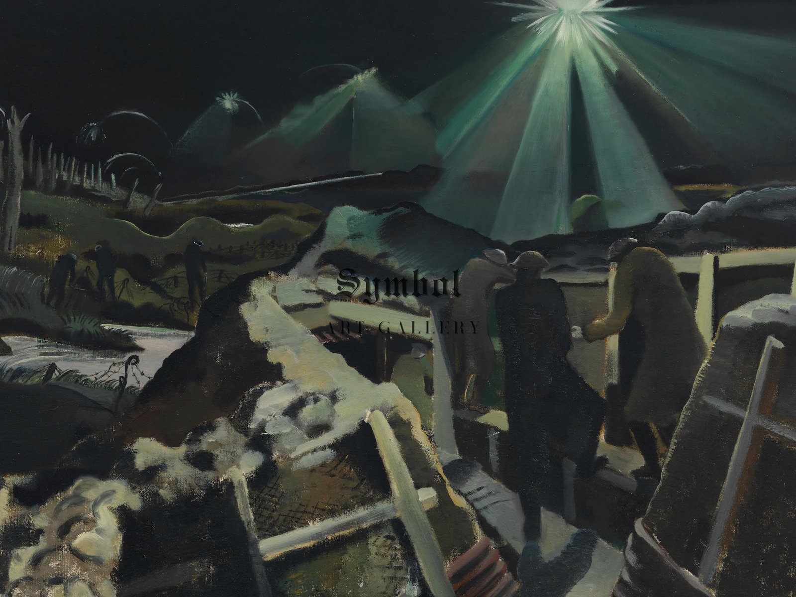 The Ypres Salient at Night by Paul Nash, 1918, Expressionism, fine art print