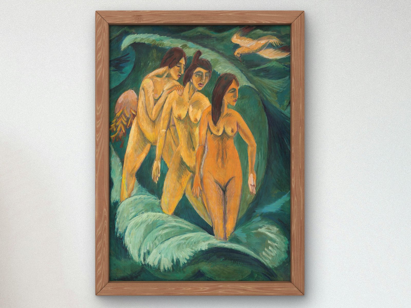 Three Bathers by Ernst Ludwig Kirchner, 1913, Expressionism and Fauvism, fine art print