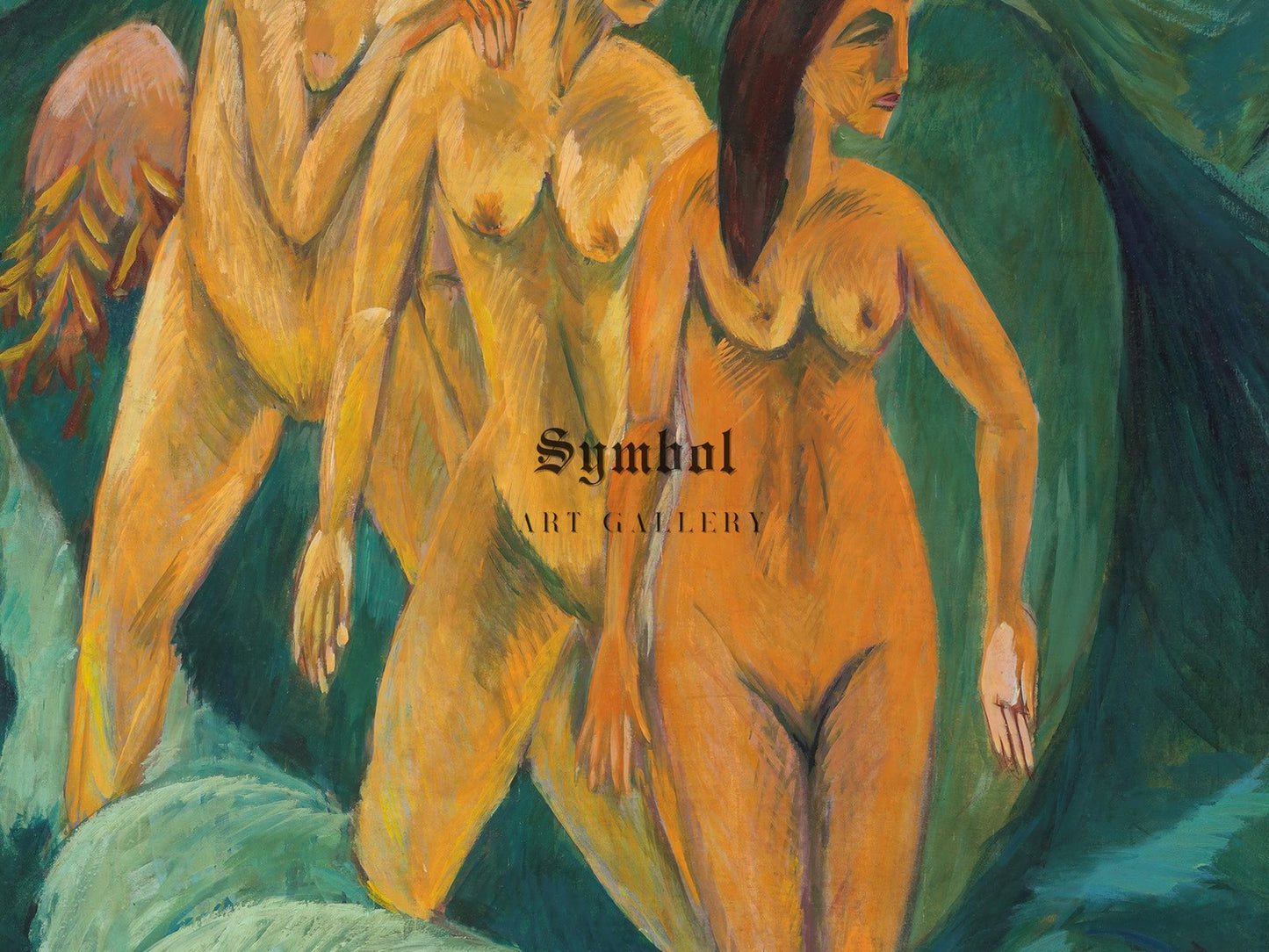 Three Bathers by Ernst Ludwig Kirchner, 1913, Expressionism and Fauvism, fine art print