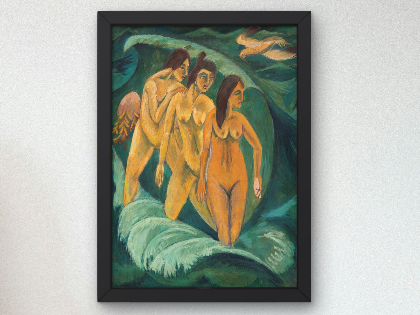 Three Bathers by Ernst Ludwig Kirchner, 1913, Expressionism and Fauvism, fine art print