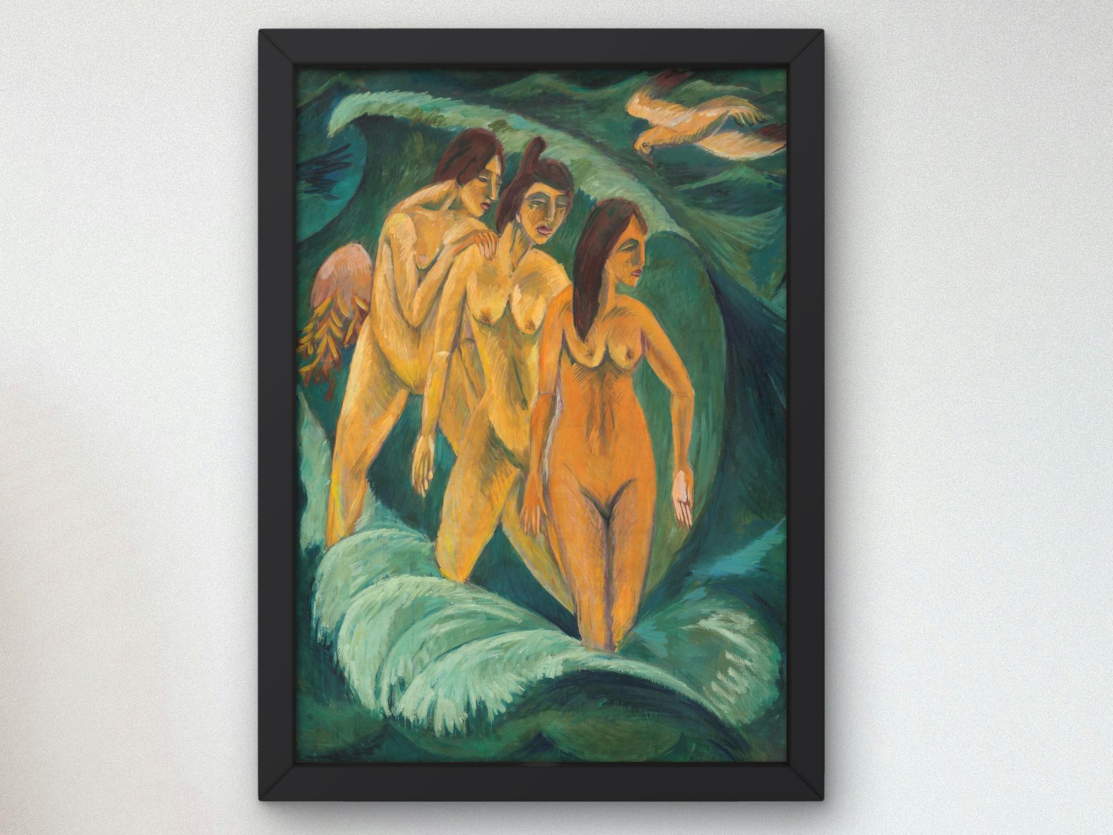 Three Bathers by Ernst Ludwig Kirchner, 1913, Expressionism and Fauvism, fine art print