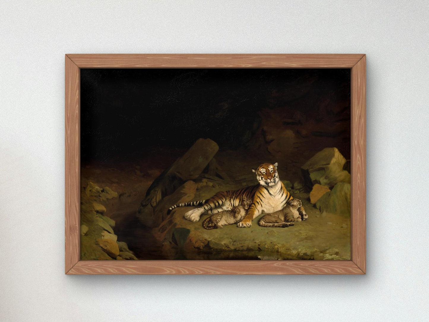 Tiger and Cubs by Jean-Léon Gérôme, 1884, Orientalism and Exoticism, fine art print