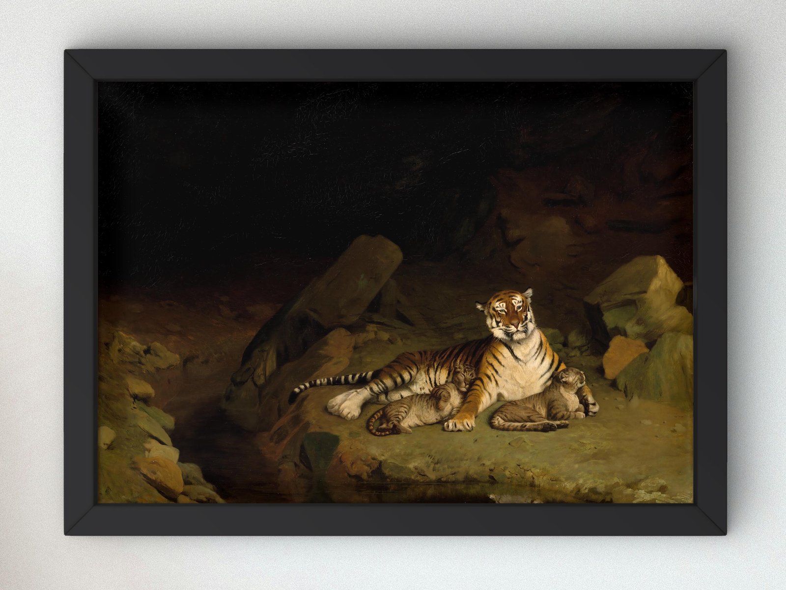 Tiger and Cubs by Jean-Léon Gérôme, 1884, Orientalism and Exoticism, fine art print