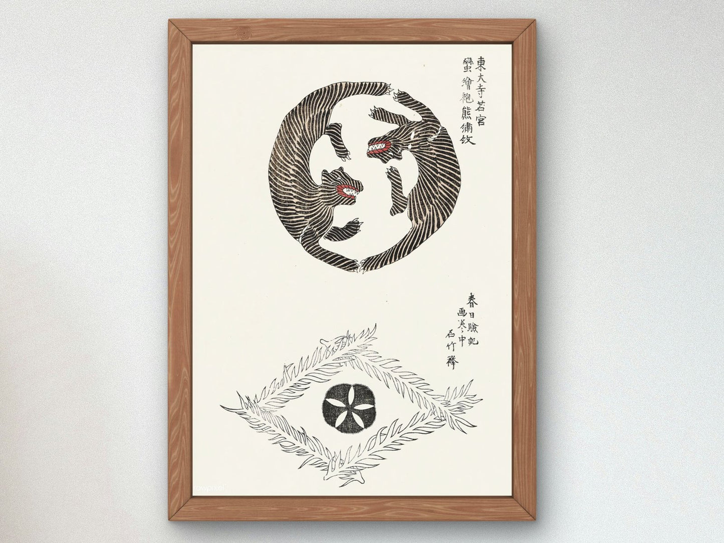 Tiger by Yatsuo no Tsubaki, 1860, Japanese Woodblock Prints, fine art print