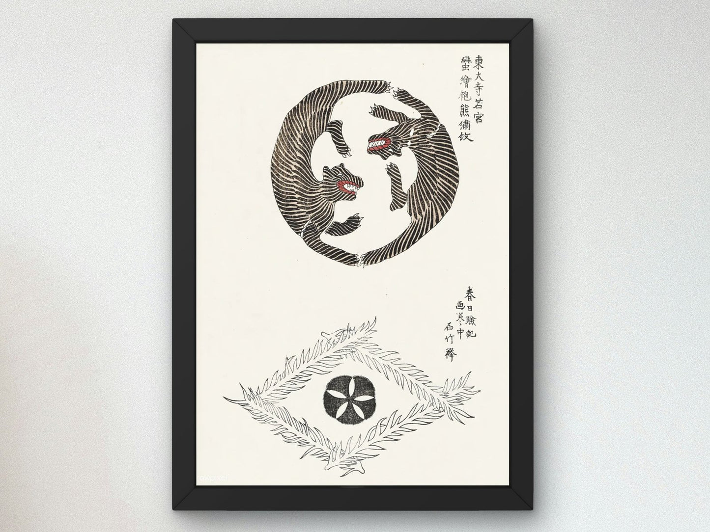 Tiger by Yatsuo no Tsubaki, 1860, Japanese Woodblock Prints, fine art print
