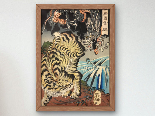 Tigre et Dragon by Utagawa Kuniyoshi, 1835, Japanese Woodblock Prints, fine art print