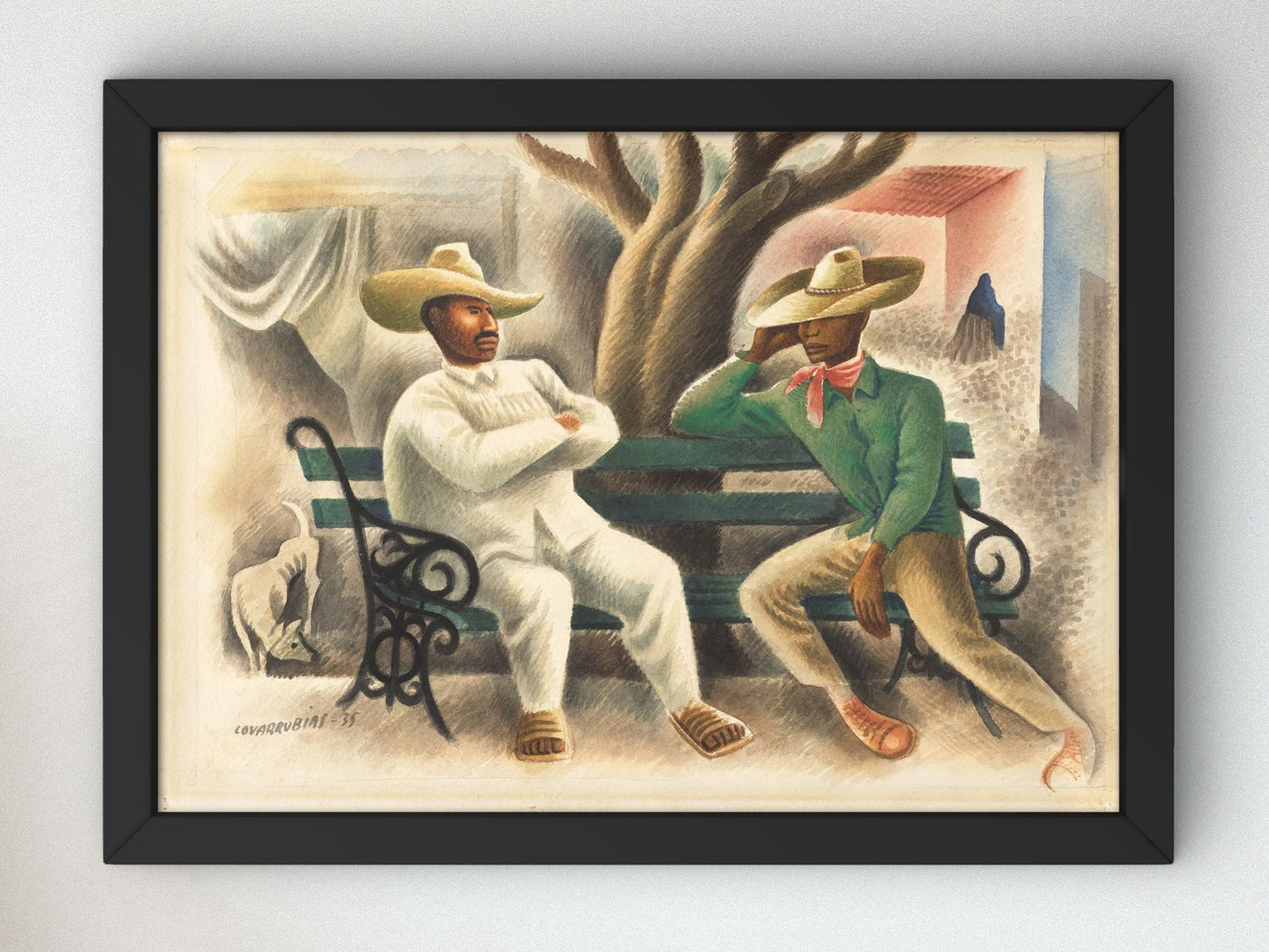 Town Bench by Miguel Covarrubias, 1935, Art Deco and American Modernism, fine art print
