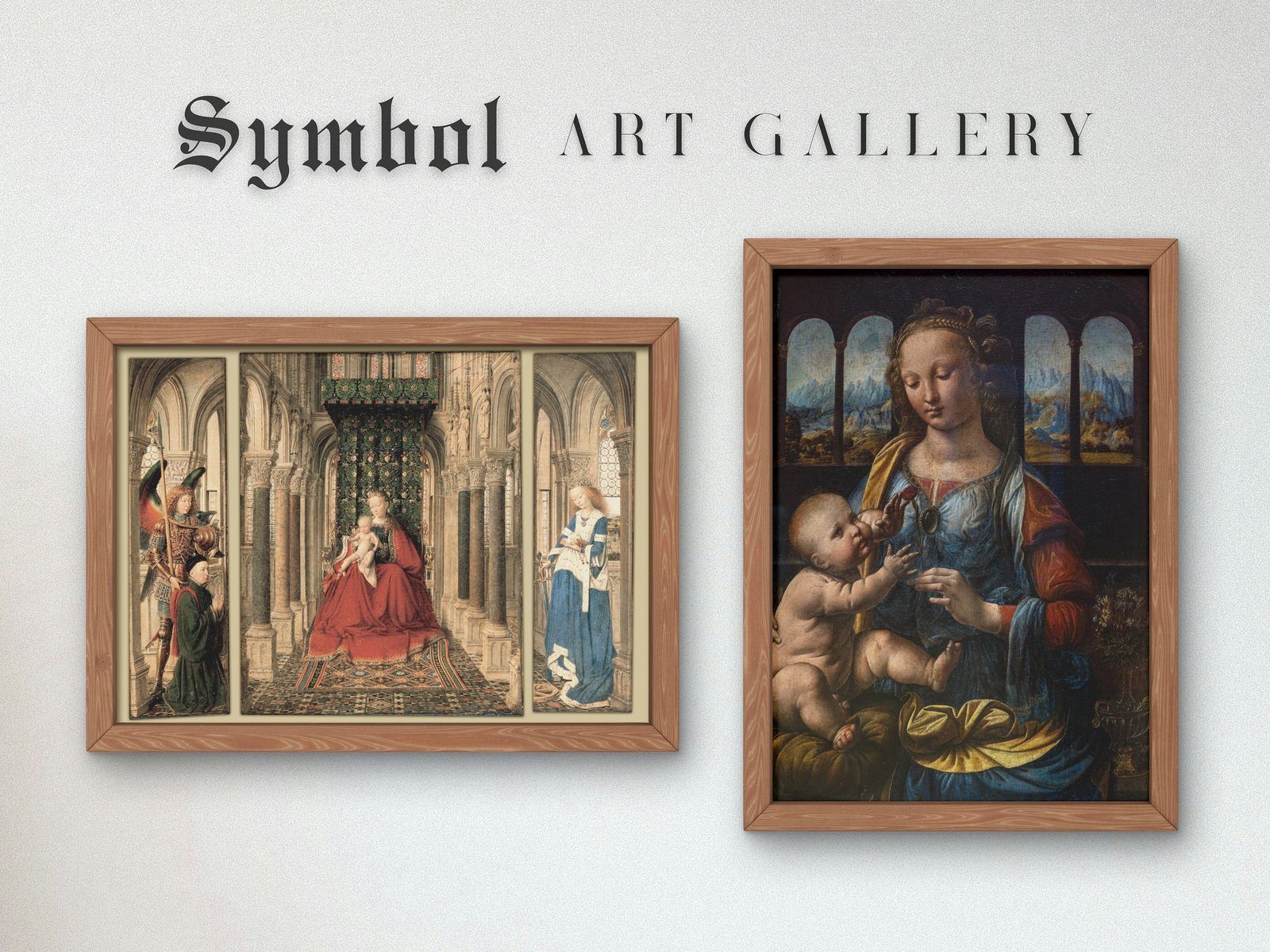 Triptych of Mary and Child, St. Michael, and St. Catherine by Jan van Eyck, 1437, Renaissance, fine art print