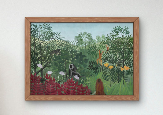 Tropical Forest with Monkeys by Henri Rousseau, 1910, Post-Impressionism, fine art print