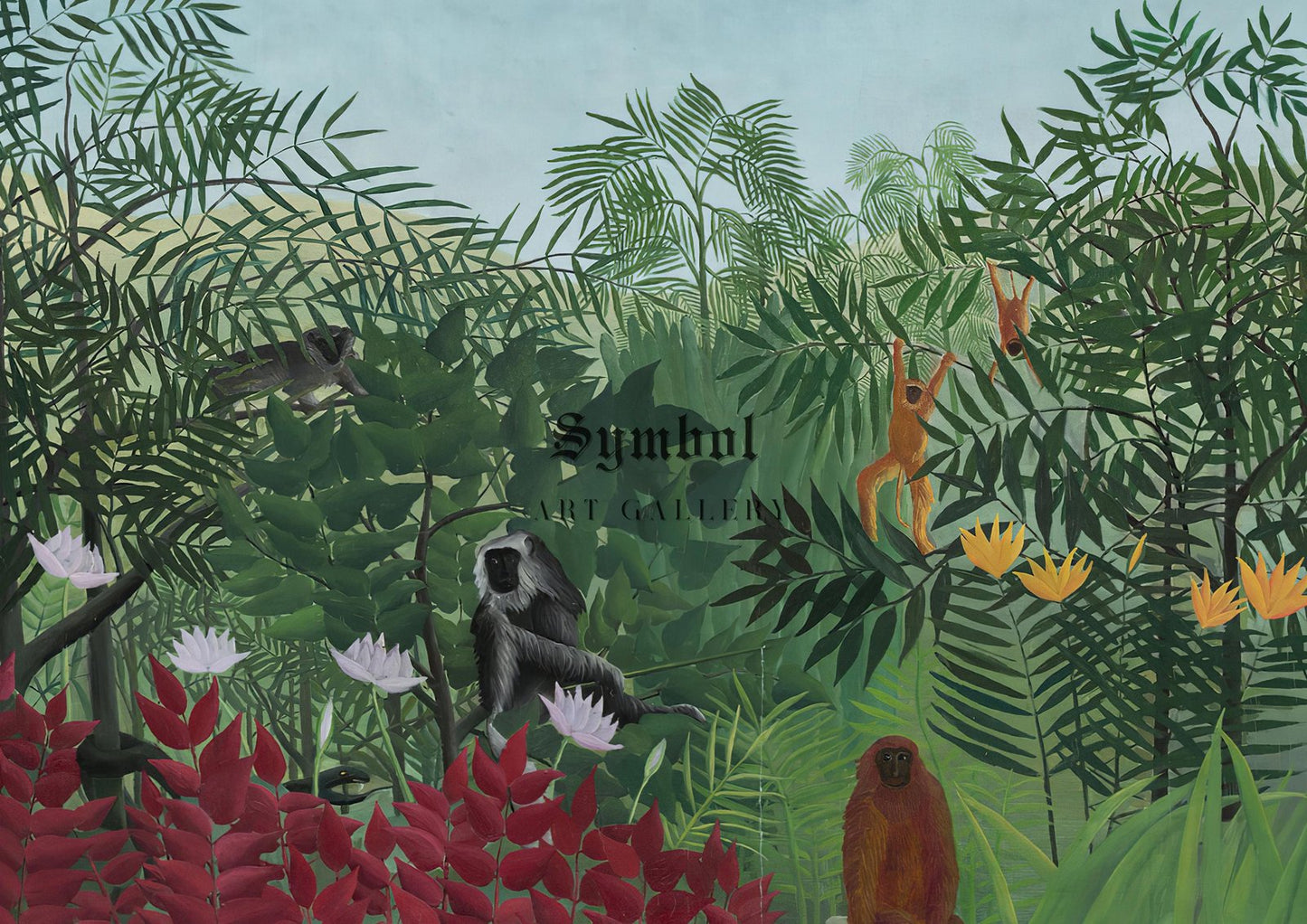 Tropical Forest with Monkeys by Henri Rousseau, 1910, Post-Impressionism, fine art print