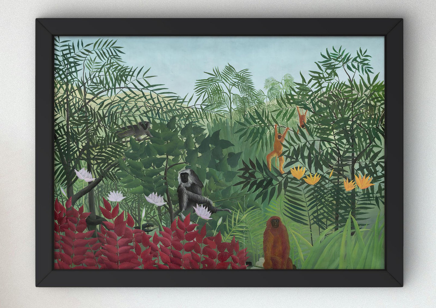 Tropical Forest with Monkeys by Henri Rousseau, 1910, Post-Impressionism, fine art print