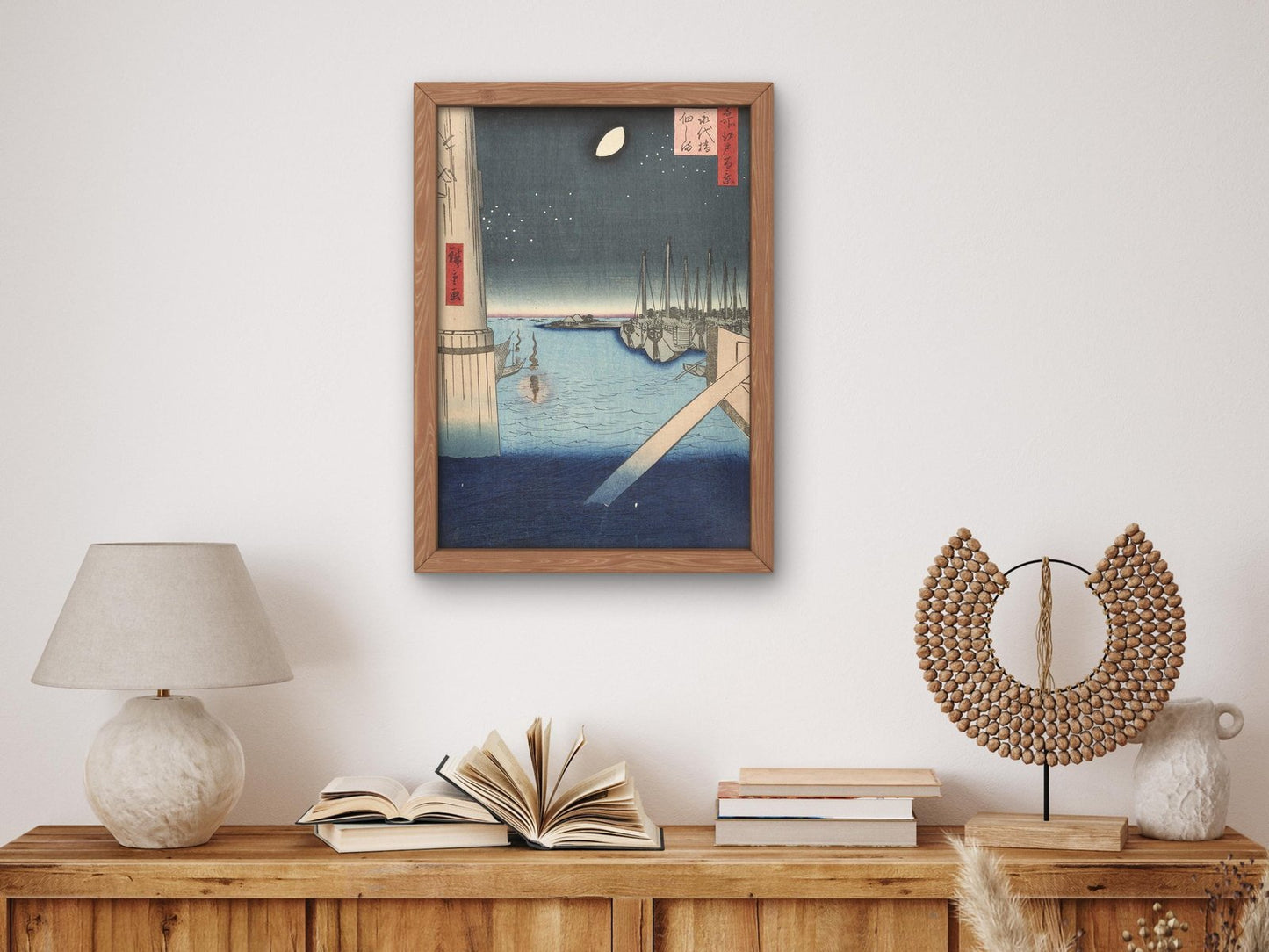 Tsukudajima Island from Eitai Bridge by Hiroshige, 1857, Japanese Woodblock Prints, fine art print