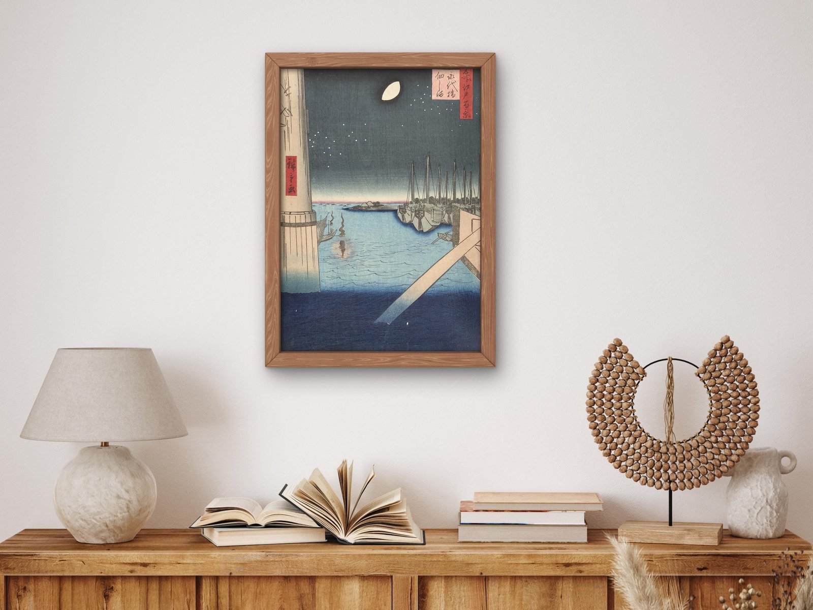 Tsukudajima Island from Eitai Bridge by Hiroshige, 1857, Japanese Woodblock Prints, fine art print