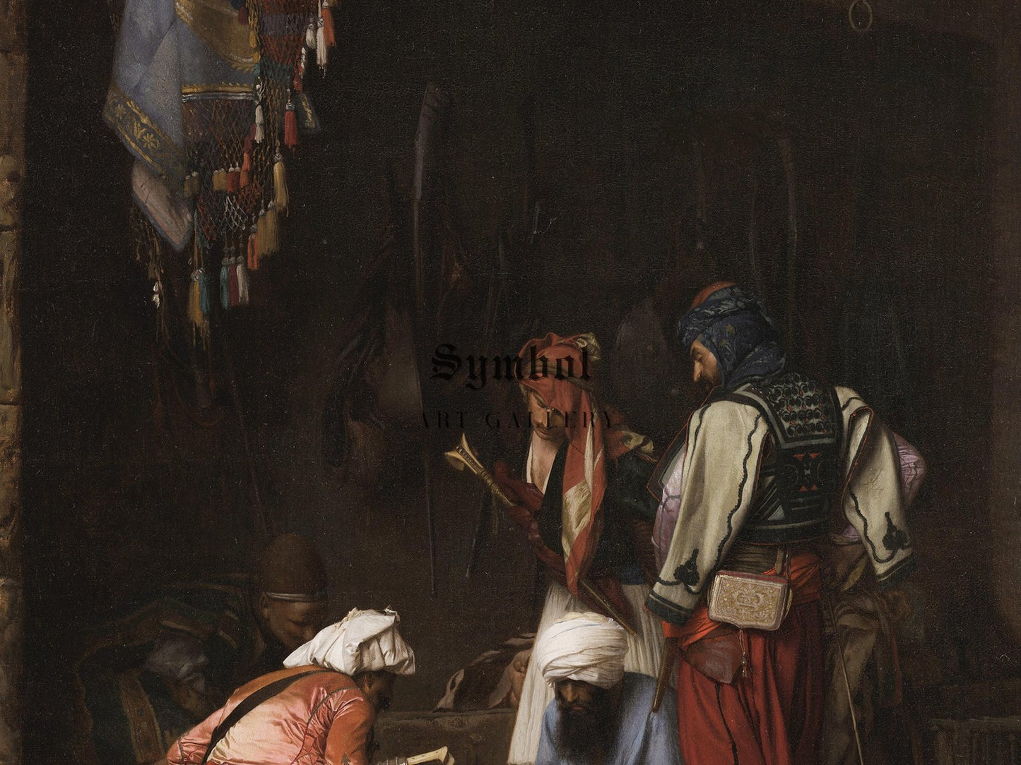 Turkish Bashi-bazouk Mercenary Soldiers Playing Chess by Jean-Léon Gérôme, 1870, Orientalism, fine art print
