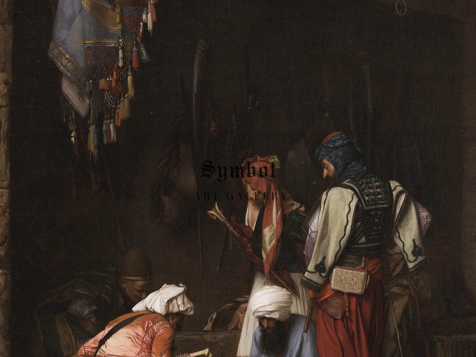 Turkish Bashi-bazouk Mercenary Soldiers Playing Chess by Jean-Léon Gérôme, 1870, Orientalism, fine art print